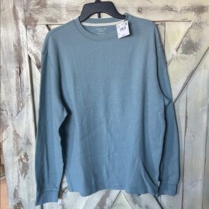 American Eagle Outfitters Men's Teal Long Sleeve Tee